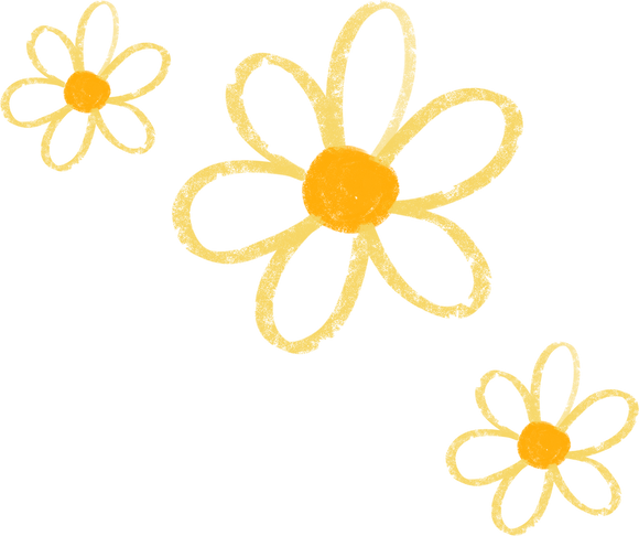 Flowers Chalk Doodle Hand Drawn